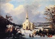 George Henry Durrie Going to Church china oil painting artist